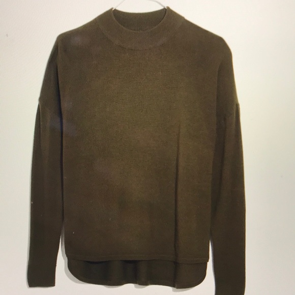 Madewell Mock Neck Sweater Olive Green 